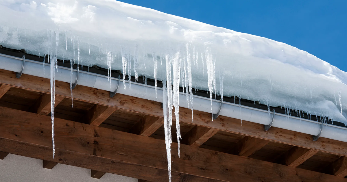 winter gutter damage
